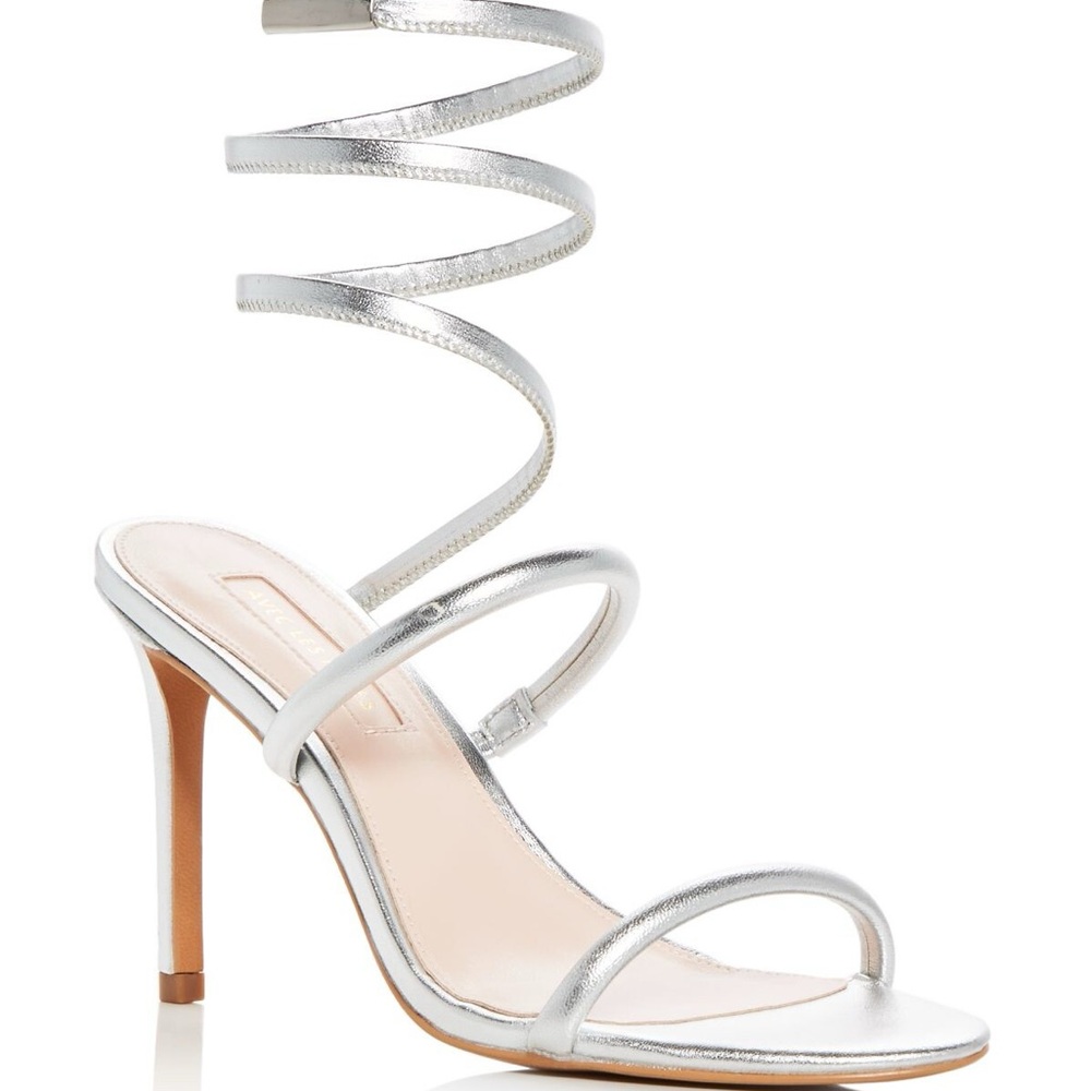 Silver Strappy Heel